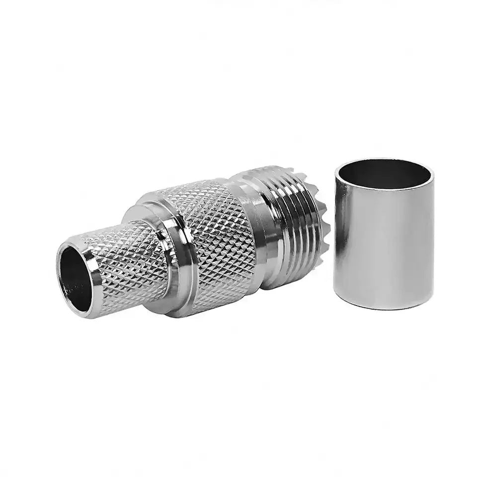 Terminal / Conector SO239 (UHF Hembra) de Anillo Plegable para Ensamblar en Cable RG-8/U, RG-213/U | CRC-TER-05
