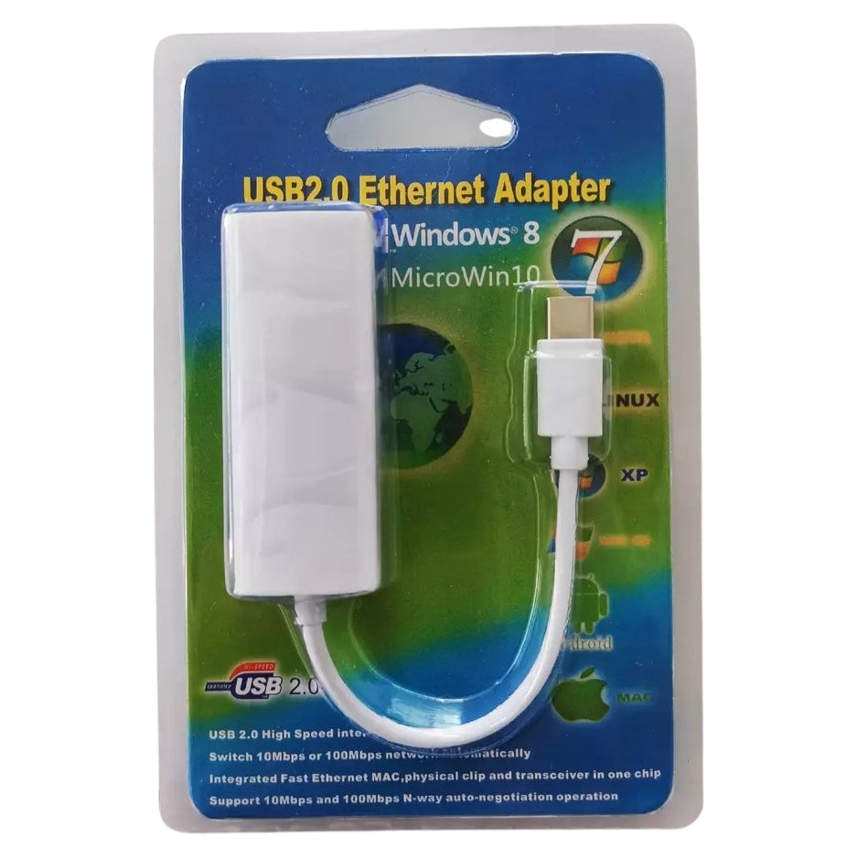 Adaptador de Red RJ45 -> USB 2.0 | 802.3u / 100Mbps | USB Tipo A / USB Tipo C | RTL8152B | CRE-ADA-03