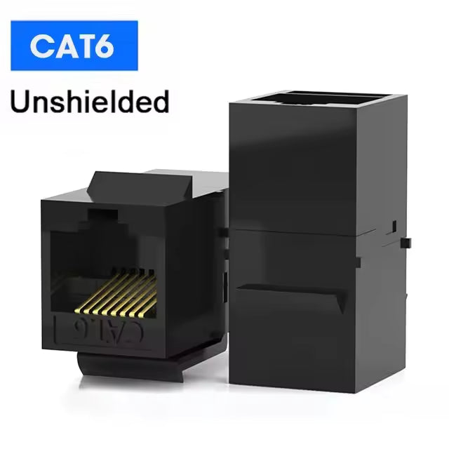 Acoplador Keystone RJ45 En Línea | Cat6 | Negro | CRE-CON-07