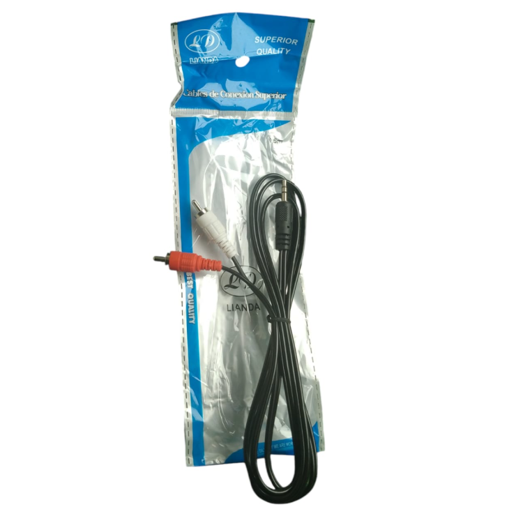 Cable de Audio | 3.5mm Macho -> RCA Macho (x2) | 1.5m | Negro | CTE-CAB-17