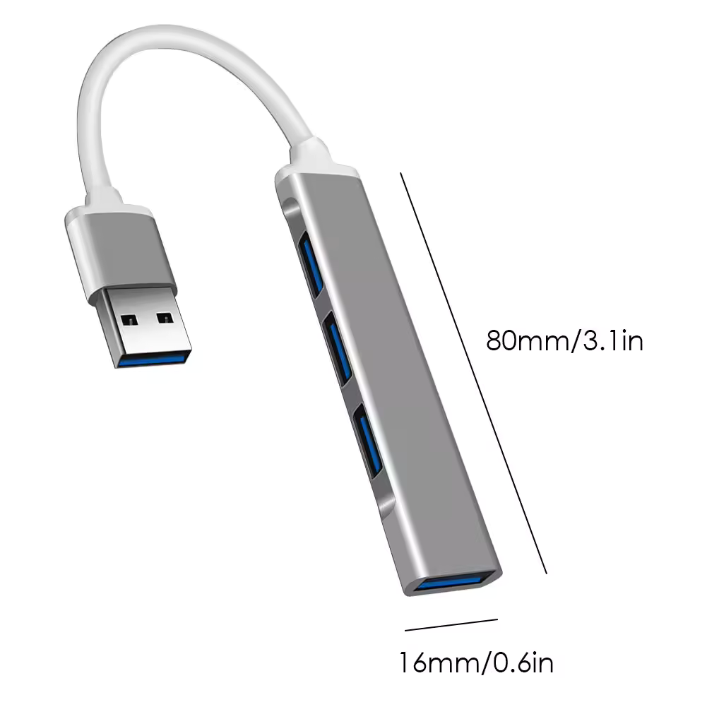 Hub / Concentrador USB 3.0 | 4 Puertos | Plateado / Gris | CTE-HUS-04