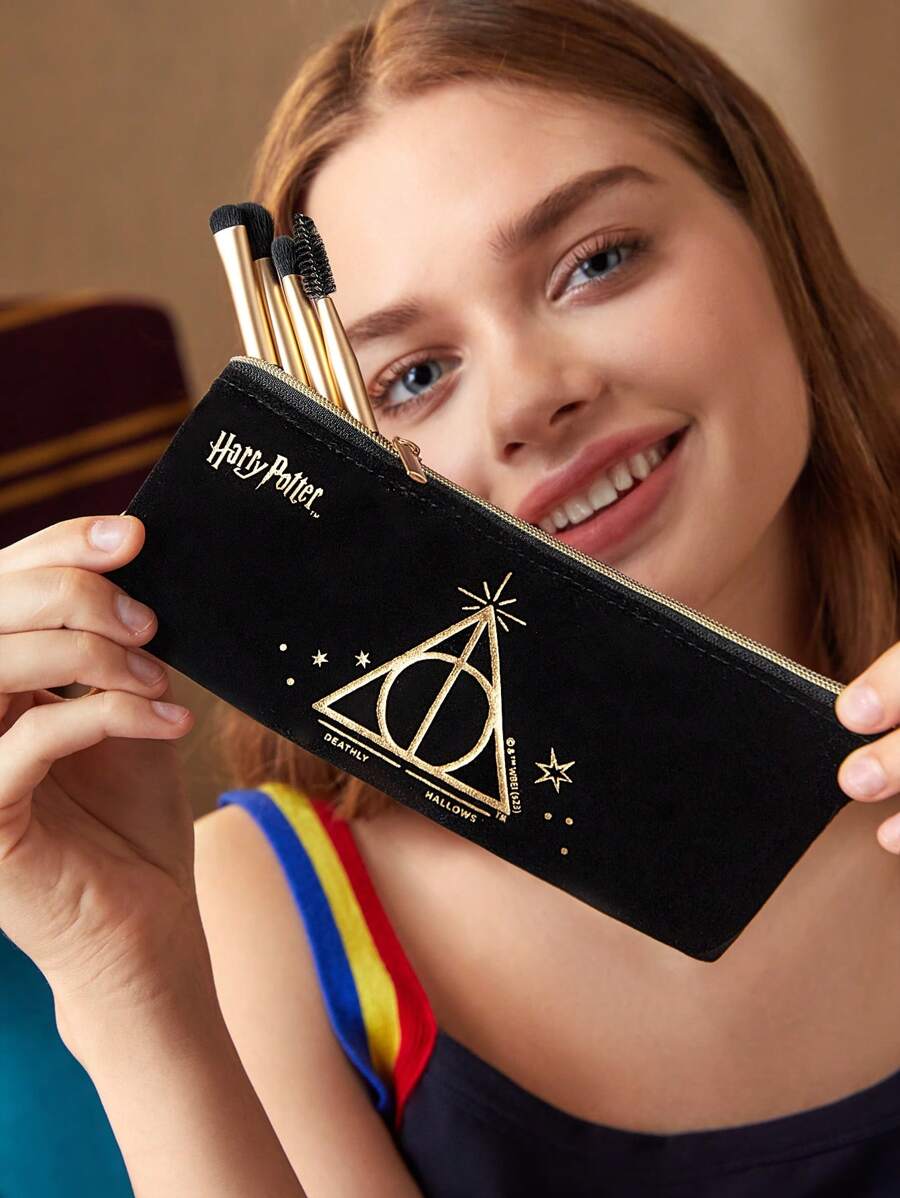 Set de 4 Brochas para Maquillaje | Harry Potter | Incluye Estuche | CZG-BRC-02