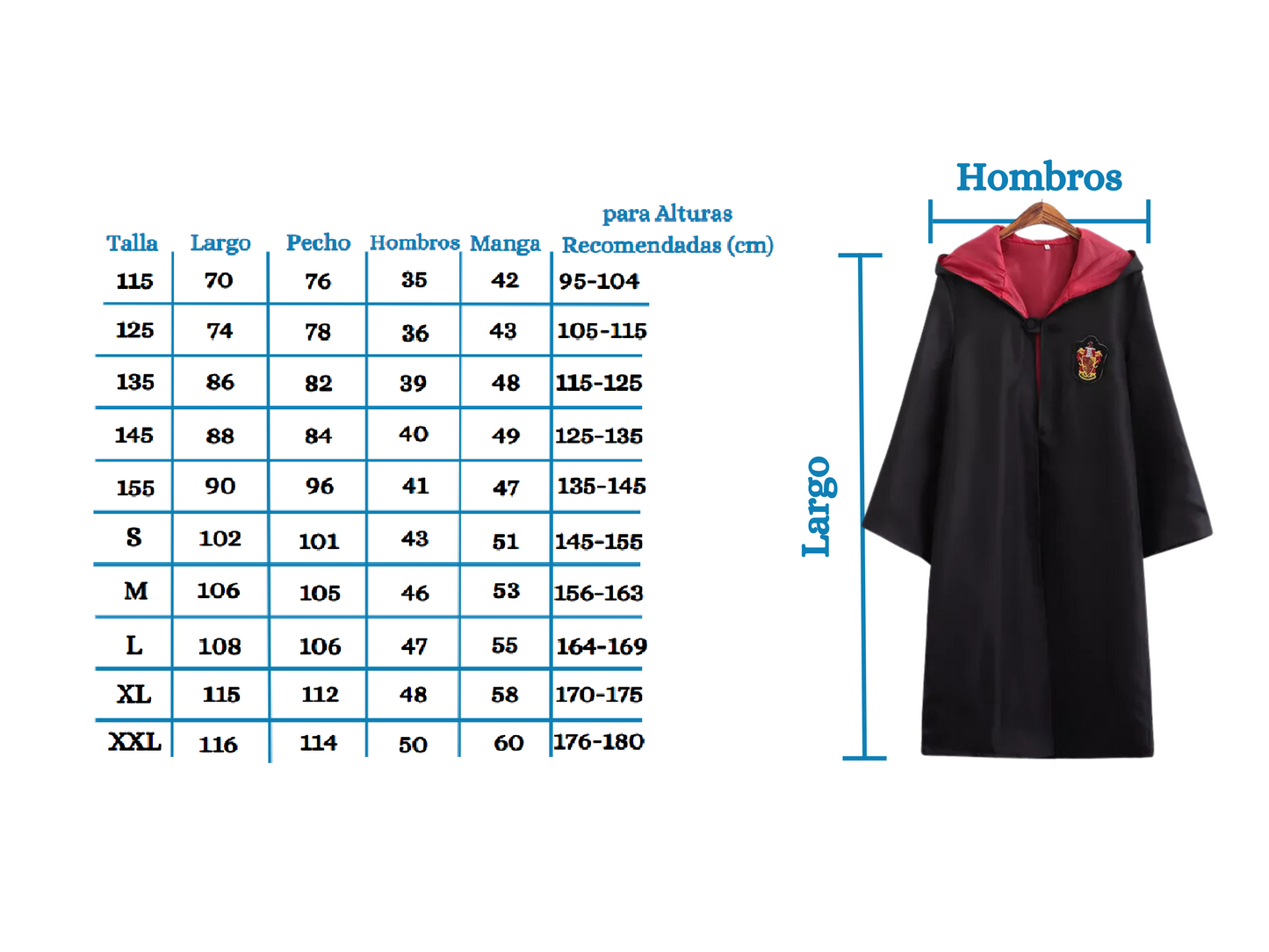 Túnica - Harry Potter | Gryffindor | 115cm / 125cm / 135cm / 145cm / 155cm / S / M / L / XL / 2XL | CZG-DI-01