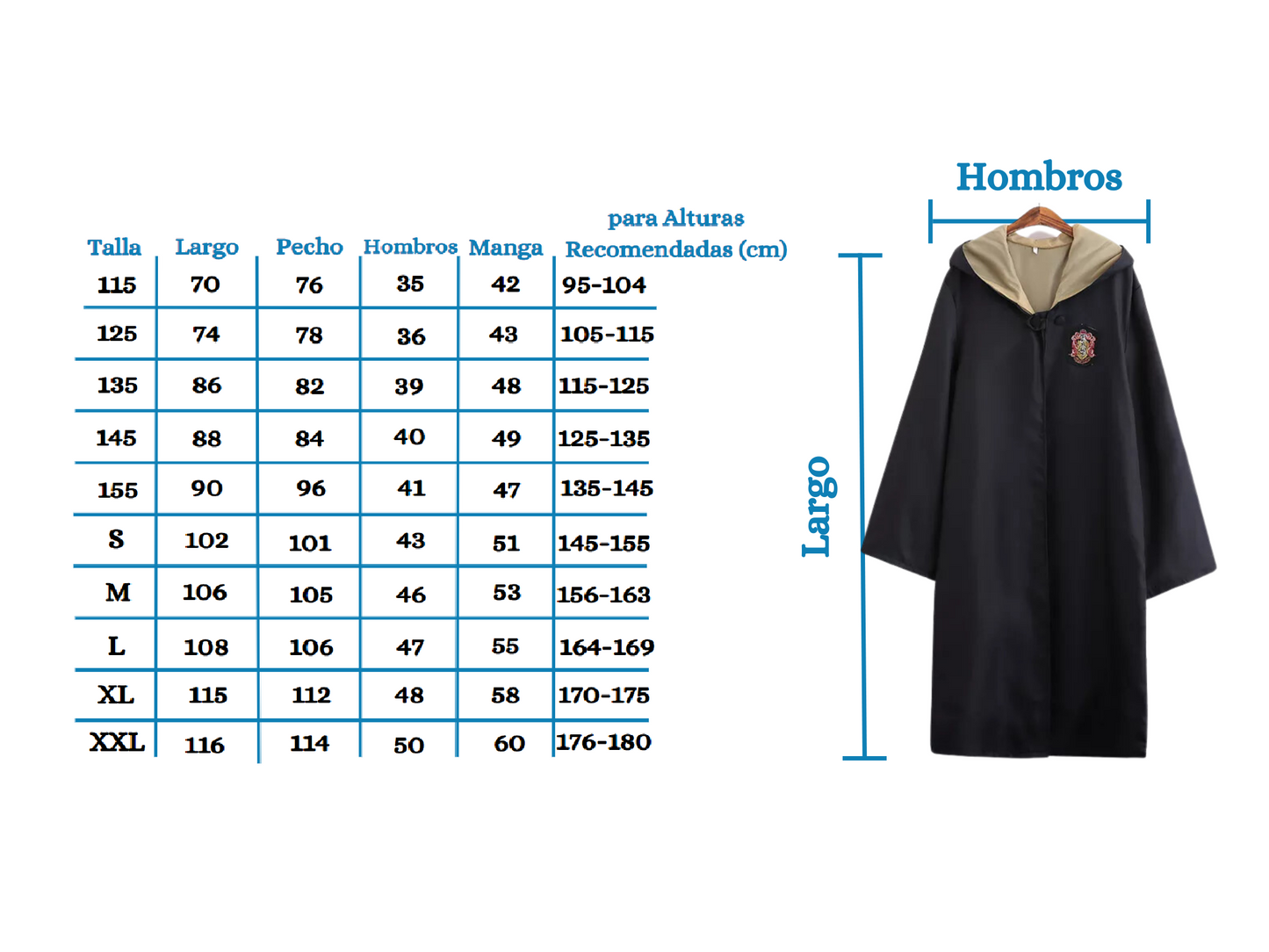 Túnica - Harry Potter | Hufflepuff | 115cm / 125cm / 135cm / 145cm / 155cm / S / M / L / XL / 2XL | CZG-DI-05