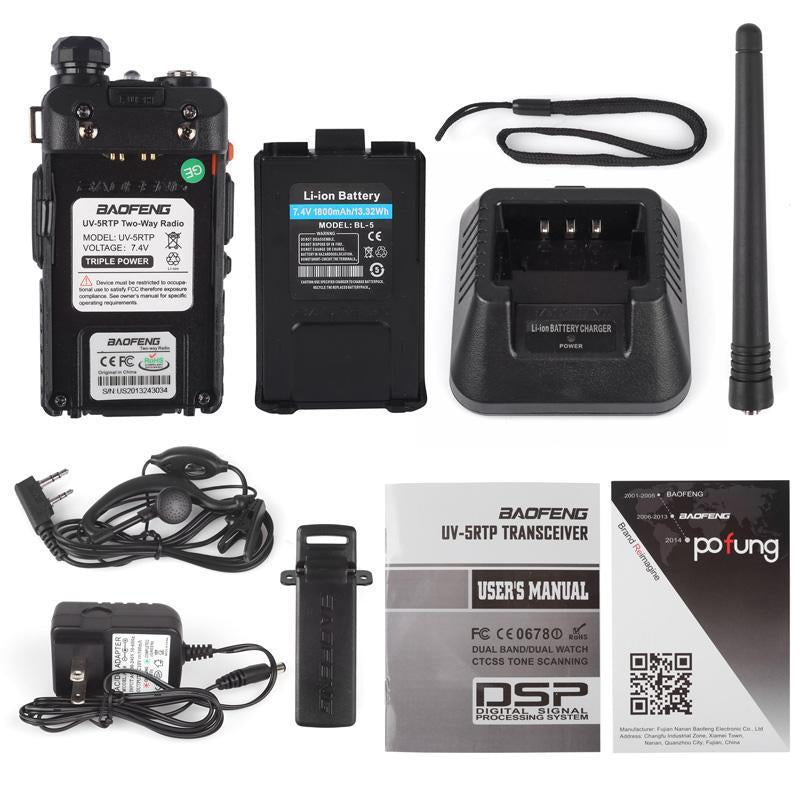 Radio de Comunicación Baofeng UV-5RTP | 8W | UHF / VHF | Negro