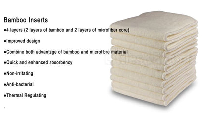 Insertos Ultra Absorbentes para Pañales de Tela | Carbón / Bamboo  | Reutilizables