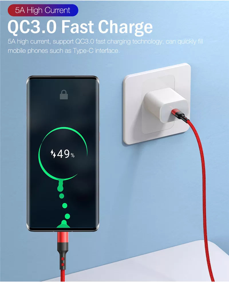 Cable USB | 2 Metros | USB C -> USB C | Negro / Rojo | CCE-CUS-07