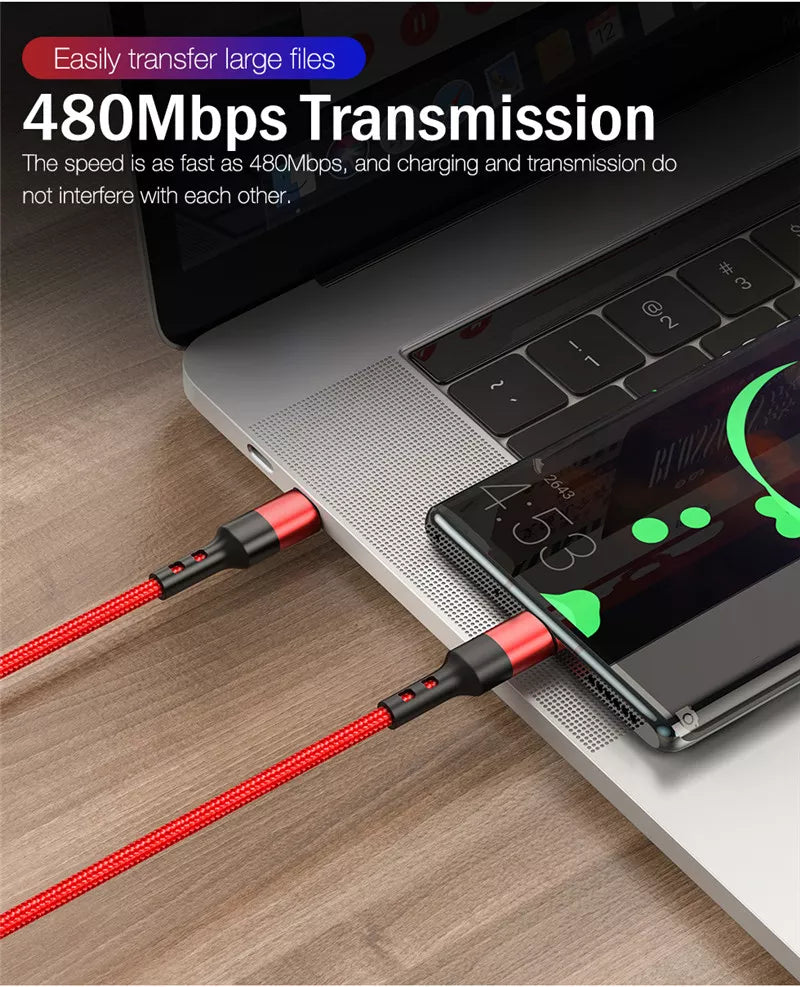 Cable USB | 2 Metros | USB C -> USB C | Negro / Rojo | CCE-CUS-07