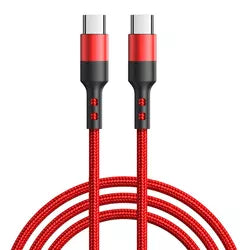 Cable USB | 2 Metros | USB C -> USB C | Negro / Rojo | CCE-CUS-07