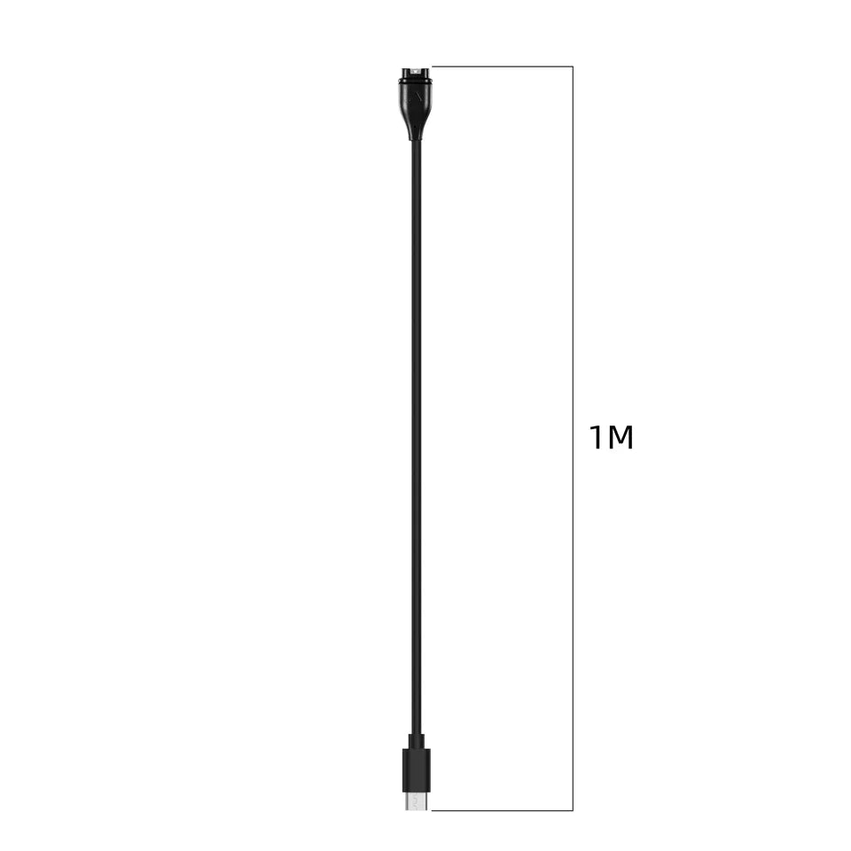 Cable/Clip para Cargar Relojes Garmin | USB Tipo C | 1 Metro | Negro | CCE-CUS-11