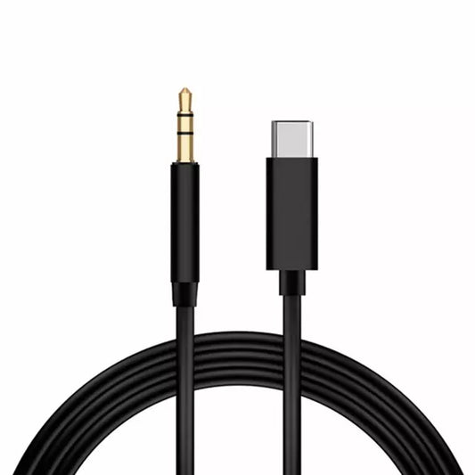 Cable USB | 1 Metro | USB Tipo C -> 3.5mm Macho (Conector de Audio) | Negro | CCE-CUS-20