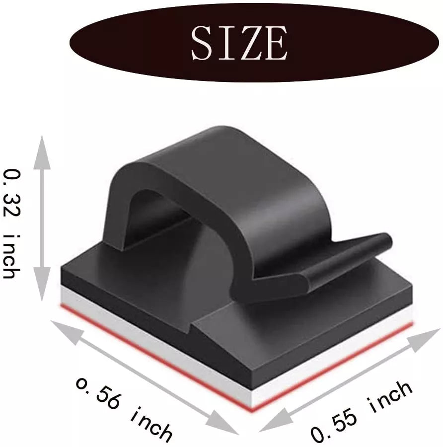 Organizador de Cables | 2 Pack | 1 Slot Pequeño | ABS / Con Cinta Autoadhesiva | Negro / Blanco | CCE-ORG-05