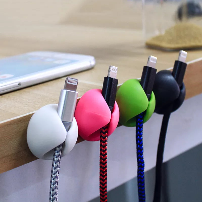 Organizador de Cables | 2 Pack | 1 Slot | Con Cinta Autoadhesiva | 6 Colores | CCE-ORG-08