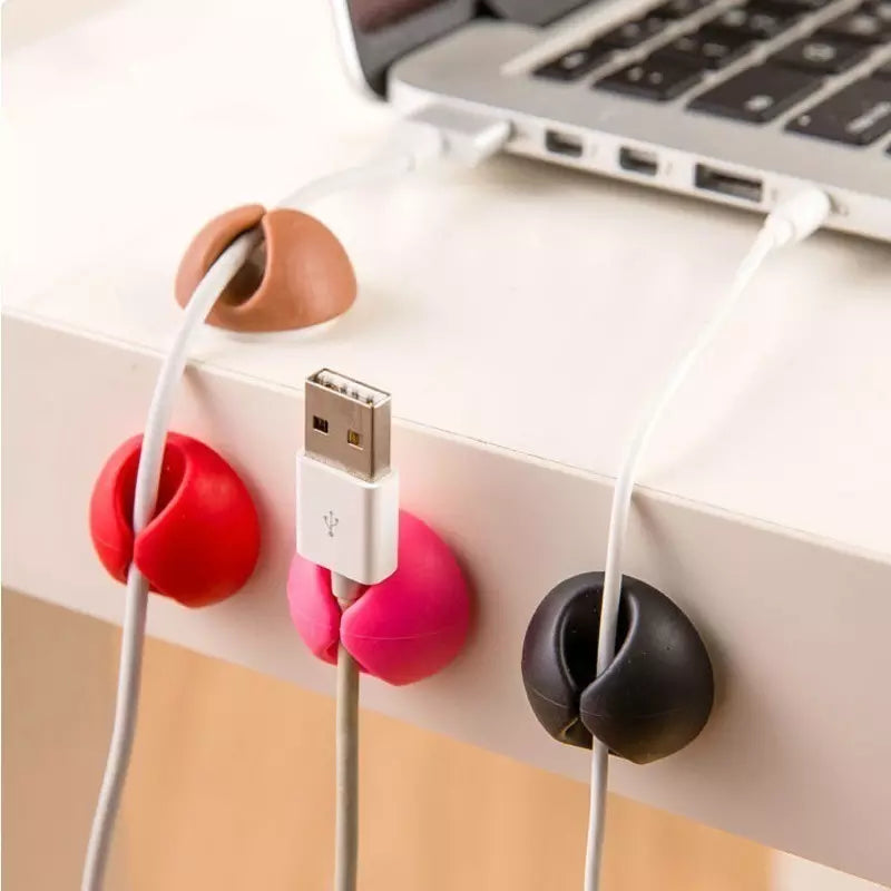 Organizador de Cables | 2 Pack | 1 Slot | Con Cinta Autoadhesiva | 6 Colores | CCE-ORG-08