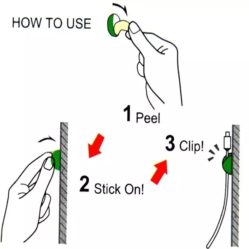 Organizador de Cables | 2 Pack | 1 Slot | Con Cinta Autoadhesiva | 6 Colores | CCE-ORG-08