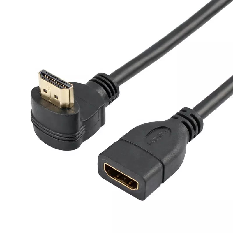 Cable Matters Paquete de 2 adaptadores HDMI de ángulo recto plano  (adaptador HDMI de 90 grados) con soporte 4K y HDR