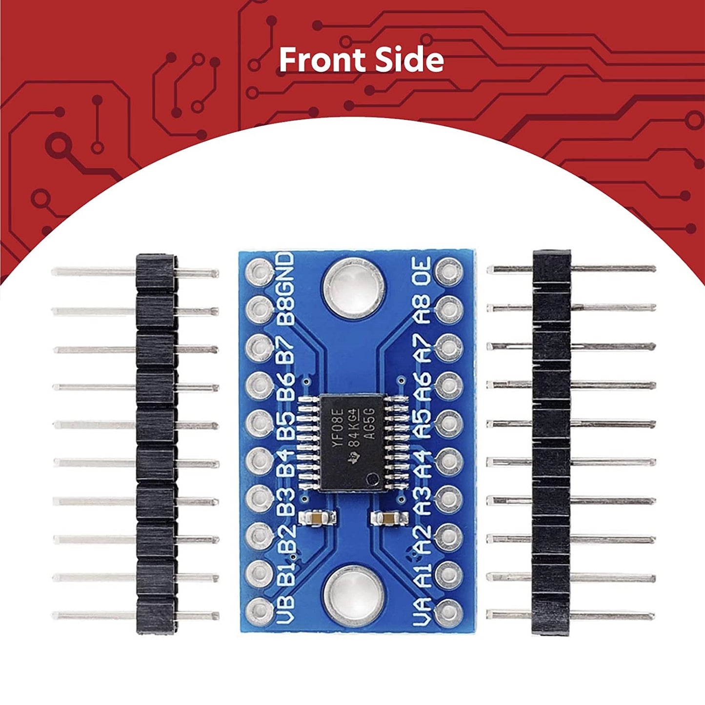 Módulo - Conversor de Nivel Lógico Bidireccional + Headers | 8 Canales | TXS0108E | Arduino | CE-ARD-02