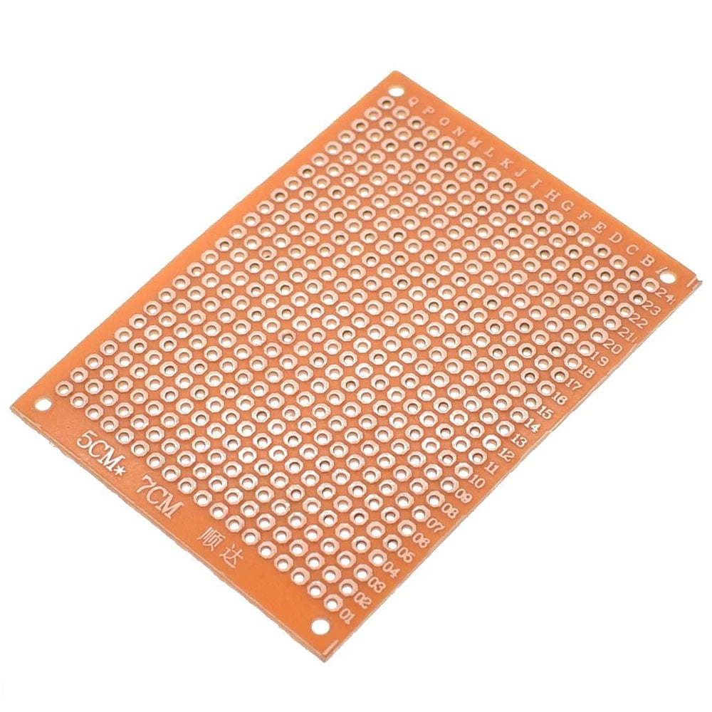 Placa Perforada | 2 Pack | 5cm x 7cm | 1 Cara | Baquelita / Cobre | CE-BRB-03