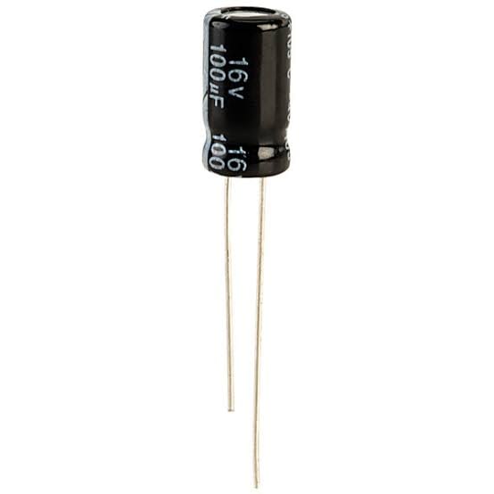 Capacitor Electrolítico Radial | 5 Pack | 100uF / 16V | CE-CAP-32
