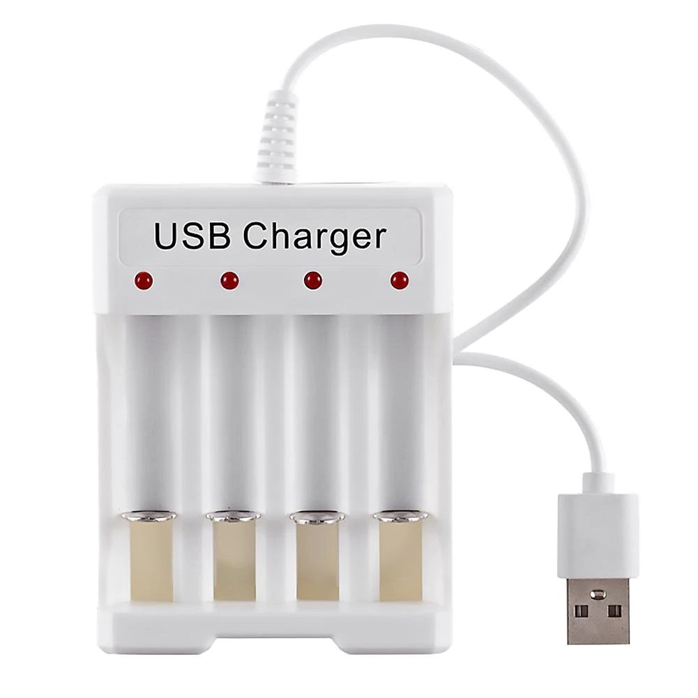 Cargador de Baterías AA y AAA | 1.2V / 250mAh x 4 | Blanco | CE-CAR-02
