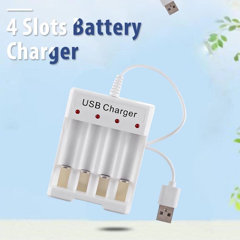 Cargador de Baterías AA y AAA | 1.2V / 250mAh x 4 | Blanco | CE-CAR-02