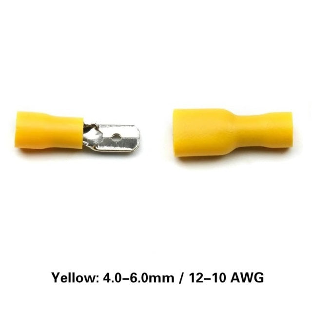 Terminal Aislado de Conexión Rápida para Cable 10-12 AWG | Accesorio para Empalme Eléctrico | 2 Pack / Macho + Hembra | CE-EMP-05