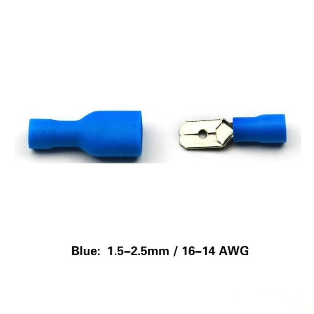 Terminal Aislado de Conexión Rápida para Cable 14-16 AWG | Accesorio para Empalme Eléctrico | 2 Pack / Macho + Hembra | CE-EMP-06