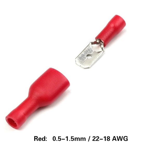 Terminal Aislado de Conexión Rápida para Cable 18-22 AWG | Accesorio para Empalme Eléctrico | 2 Pack / Macho + Hembra | CE-EMP-07