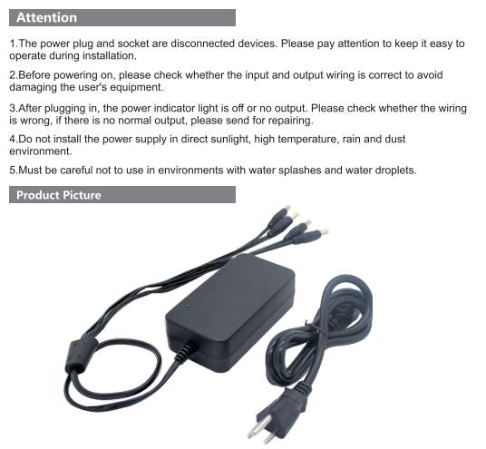 Fuente de Poder Epcom Powerline PLK12DC4CH con 4 Salidas tipo Jack de Alimentación | 12V / 5A | CE-FPR-04