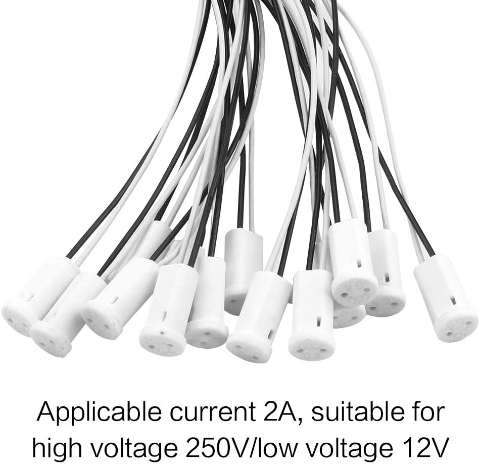 Base/Socket para Bombillos G4 | 17cm | Blanco-Negro | CE-LED-08