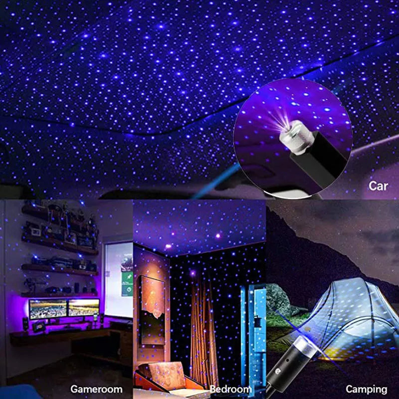 LED Láser de Luz Ambiente / Decorativa | Morado / Rojo | USB / 5V | Punto / Salida Continua | 20cm| CE-LED-13