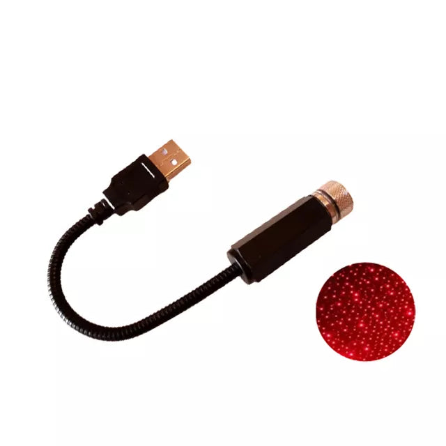 LED Láser de Luz Ambiente / Decorativa | Morado / Rojo | USB / 5V | Punto / Salida Continua | 20cm| CE-LED-13
