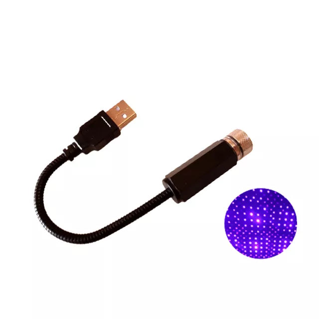 LED Láser de Luz Ambiente / Decorativa | Morado / Rojo | USB / 5V | Punto / Salida Continua | 20cm| CE-LED-13