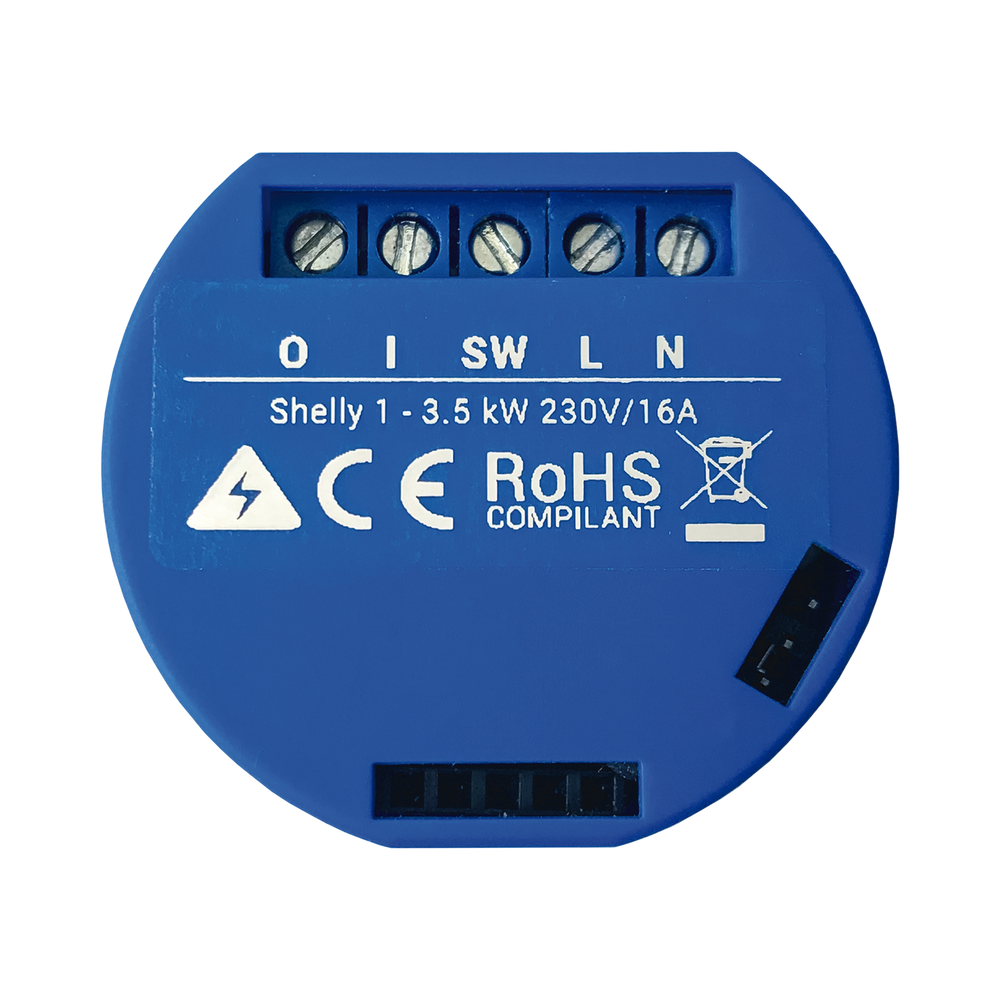 Shelly 1 | Relevador / Interruptor Wi-Fi | Uso Industrial y Residencial | Compatible con Google / Alexa / Nube P2P y Control Local | CE-REL-03