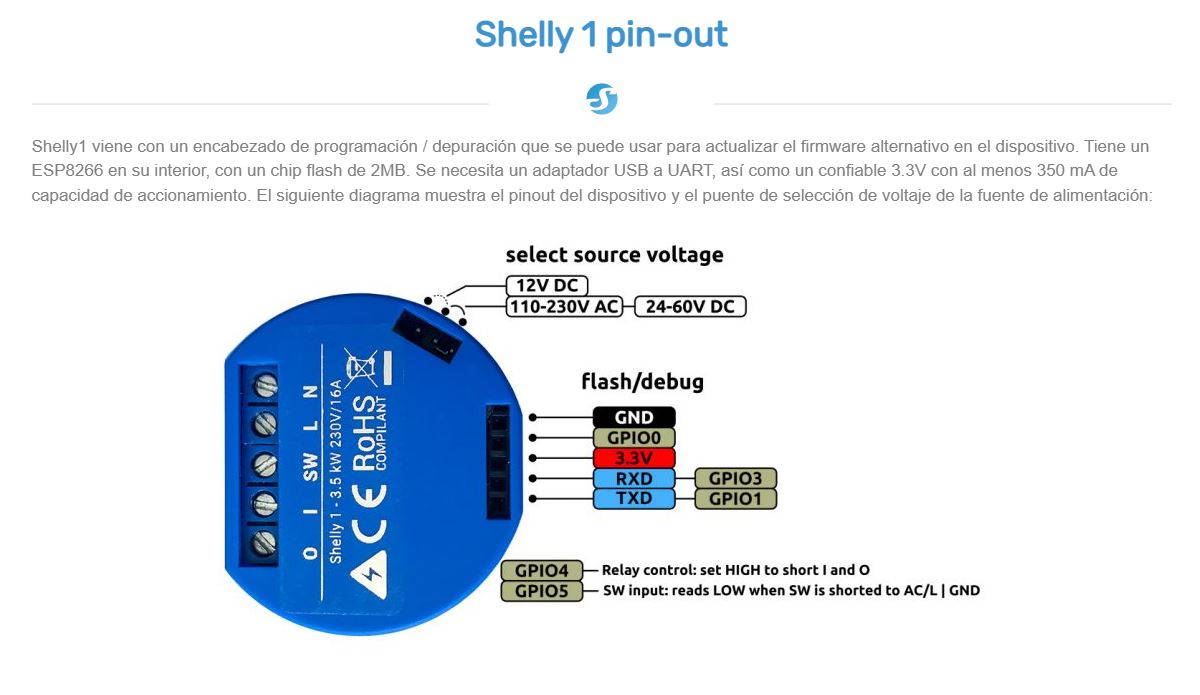 Shelly 1 | Relevador / Interruptor Wi-Fi | Uso Industrial y Residencial | Compatible con Google / Alexa / Nube P2P y Control Local | CE-REL-03