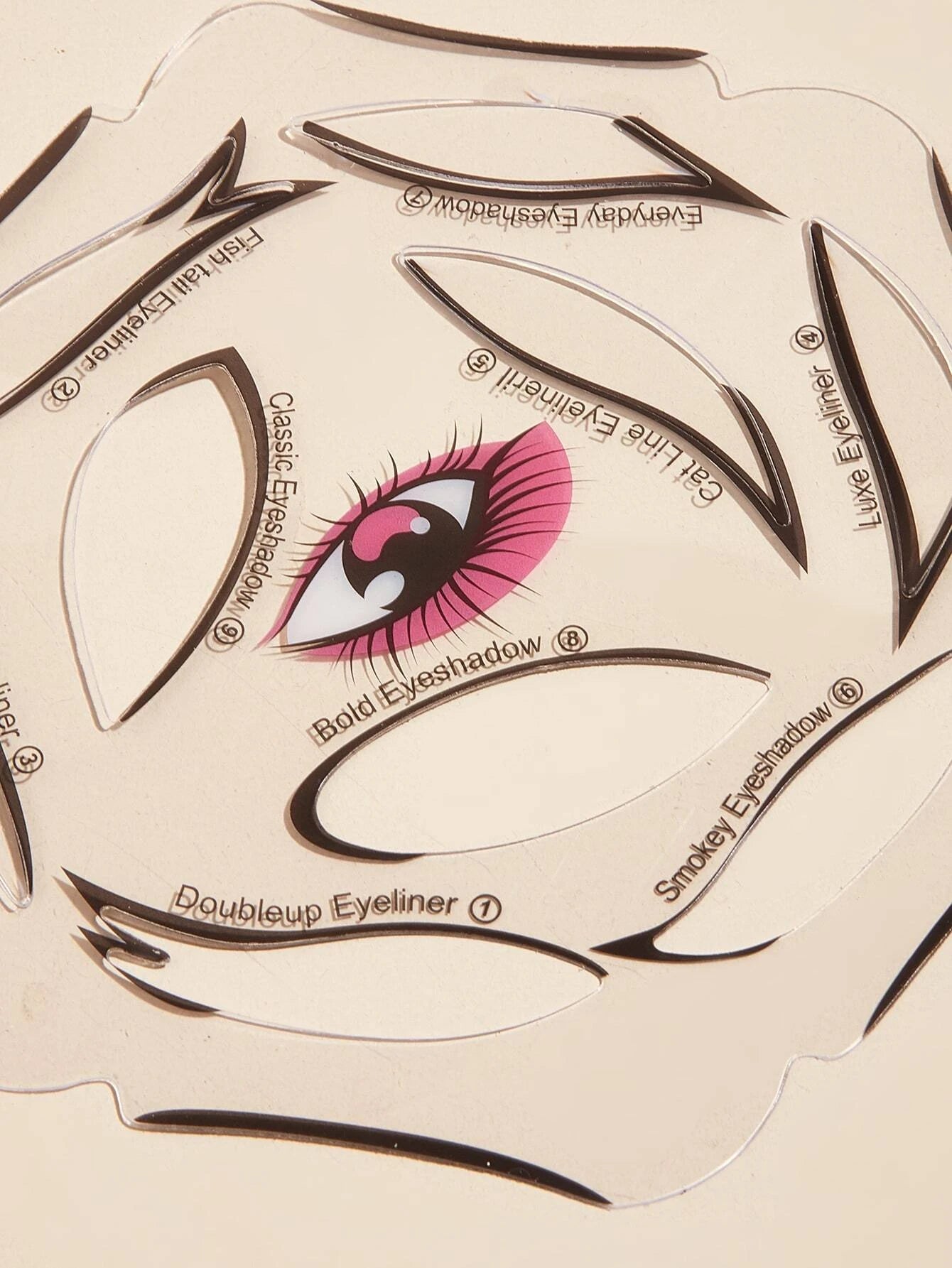 Molde / Plantilla para Delineado de Ojos | Transparente-Negro | ABS | CHO-CPE-05