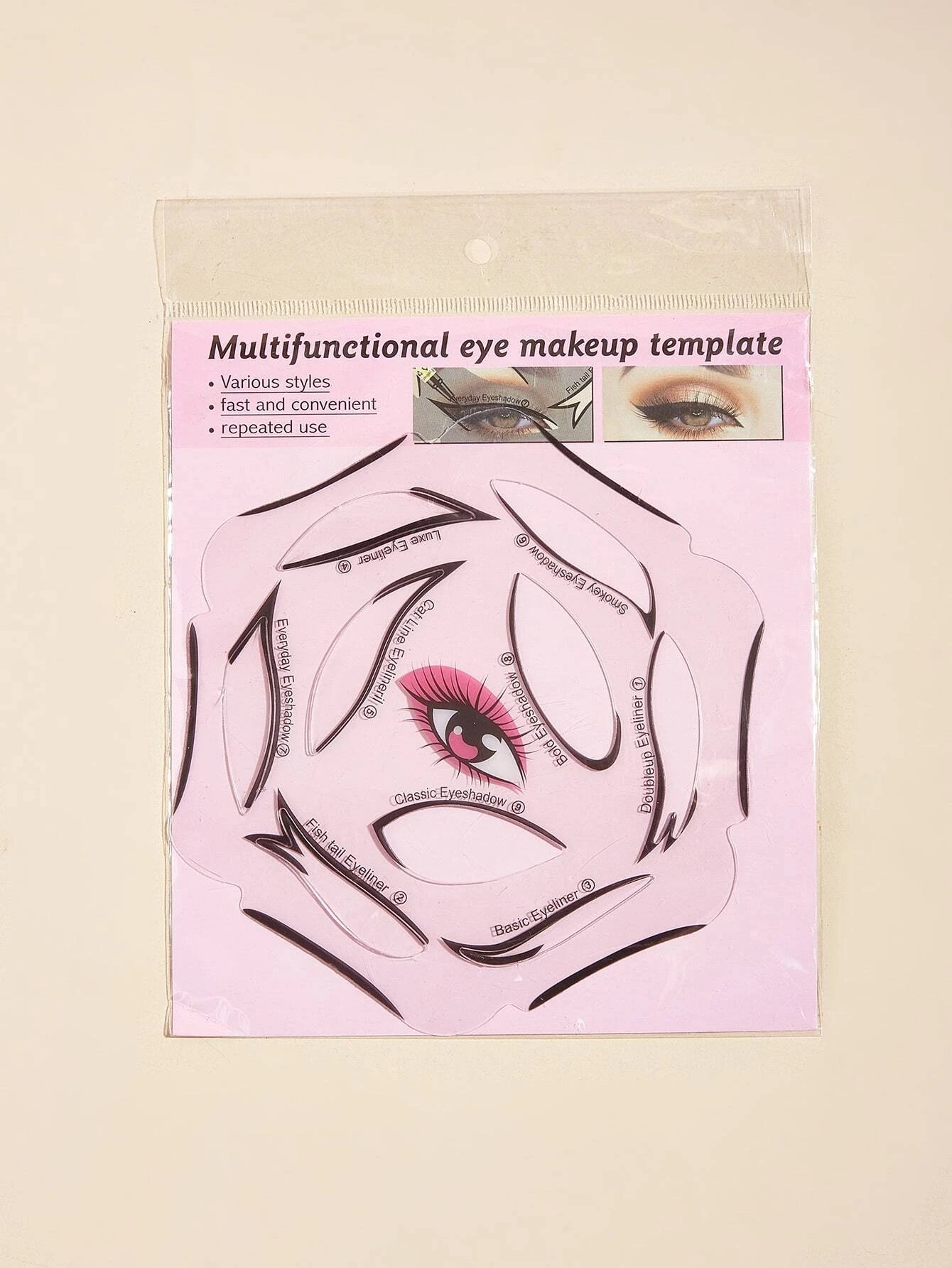 Molde / Plantilla para Delineado de Ojos | Transparente-Negro | ABS | CHO-CPE-05