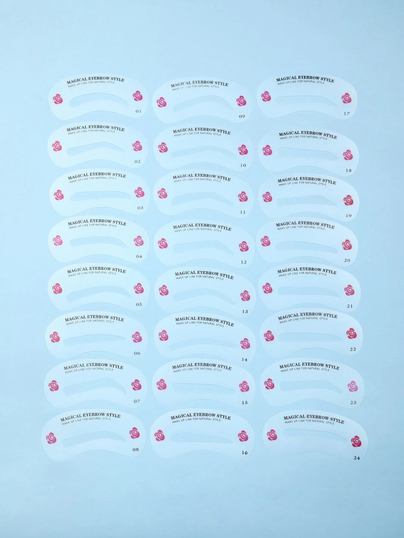 Moldes / Plantillas para Maquillar Cejas | 24 Pack | Transparente | ABS | CHO-CPE-07