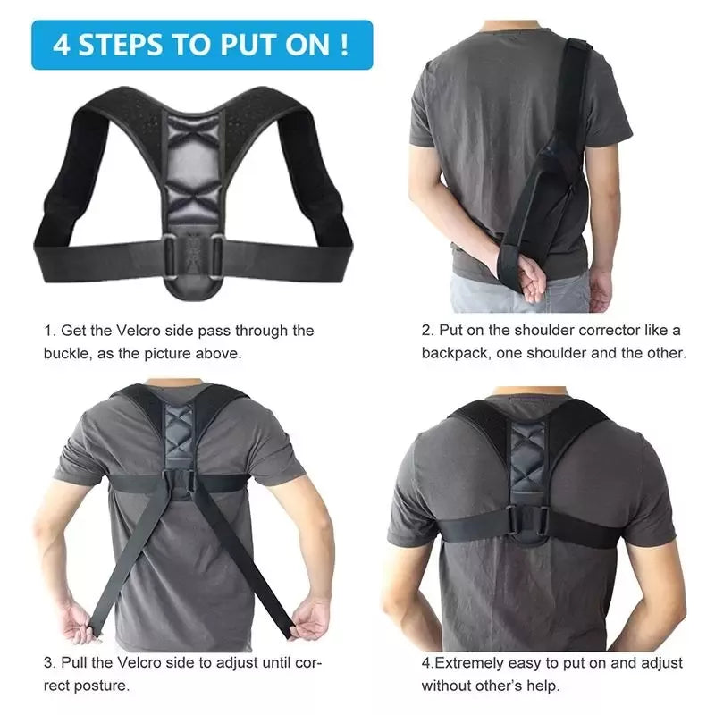 Soporte para Espalda / Corrector de Postura Torácica | S / M / L / XL | Unisex | Ajustable | CHO-OTP-01