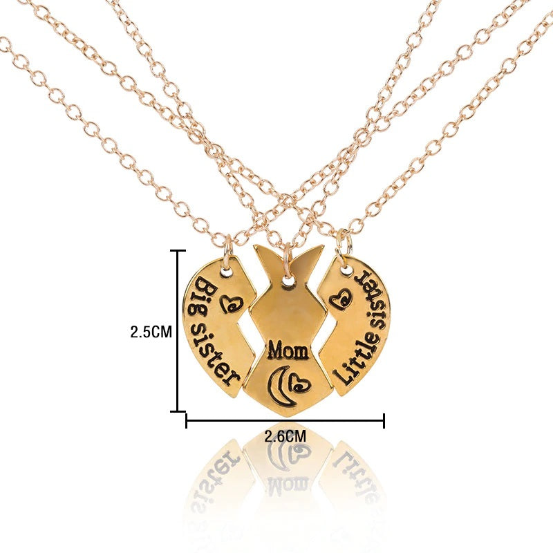 Conjunto de Joyería | 3 Collares - Mom / Big Sister / Little Sister | Dorado / Plateado | CJM-CO-03