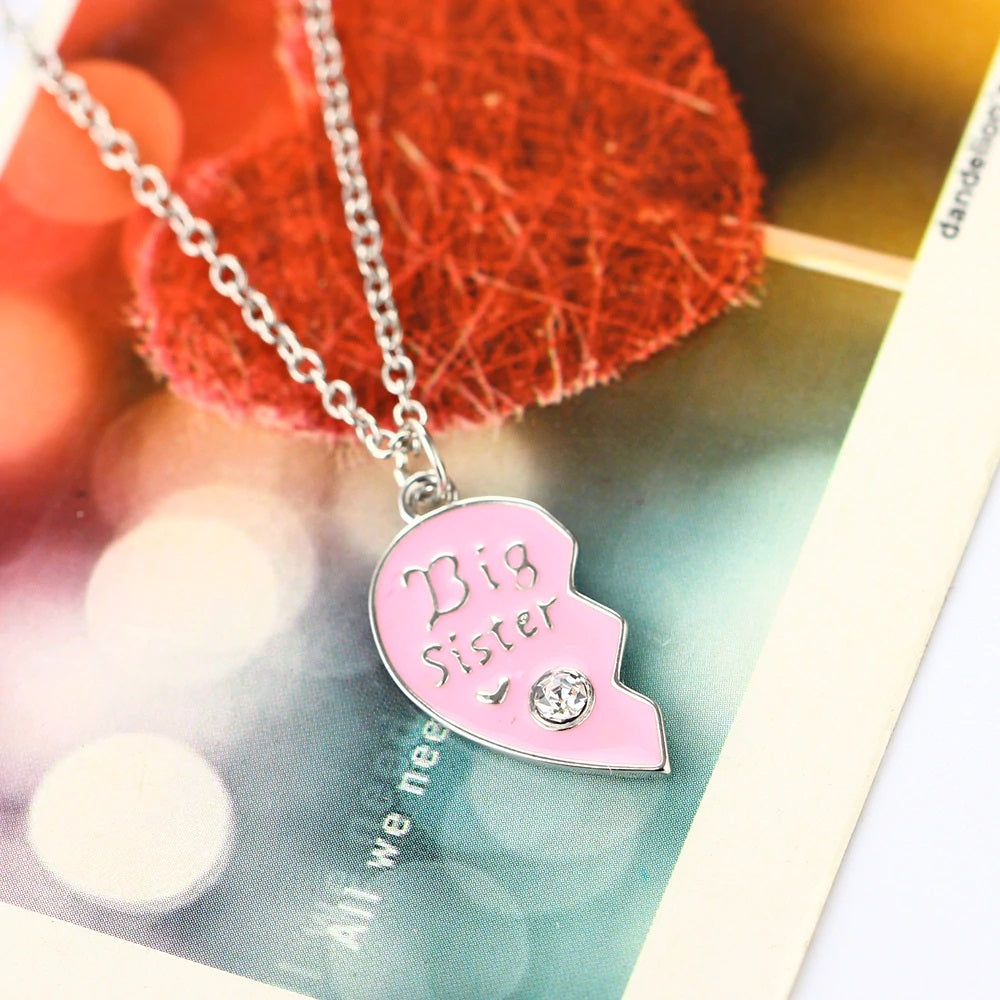 Conjunto de Joyería | 2 Collares - Big Sister / Little Sister | Negro / Rosado | CJM-CO-04