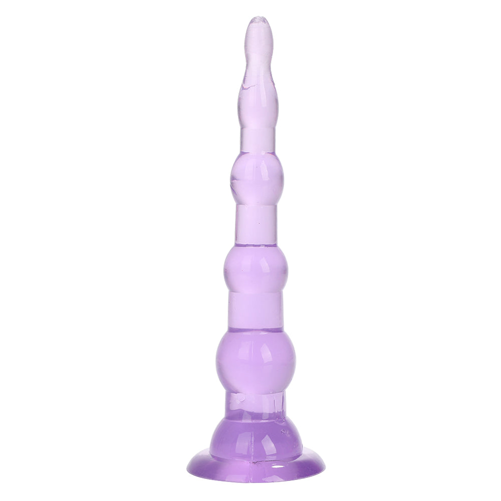 Plug Anal - Consolador Anal | 16.5cm | Violeta | 6 Cuentas | Silicona - Flexible | CJS-AP-01