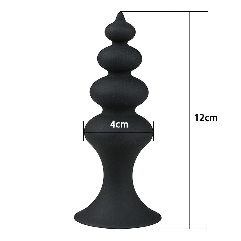 Butt Plug - Tapón Anal | 12cm / 4cm | Negro | Silicona | CJS-AP-23