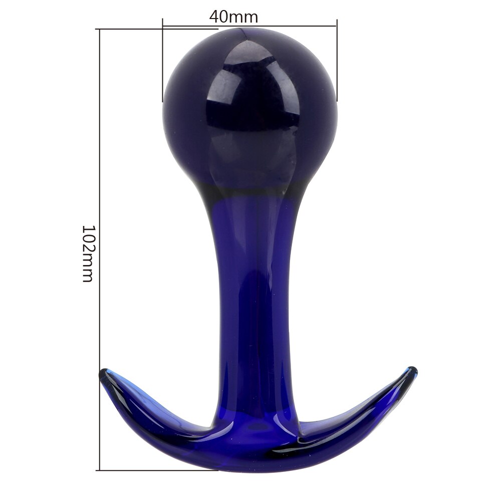 Plug Anal | Azul | Vidrio | 12cm / 4cm | CJS-AP-40