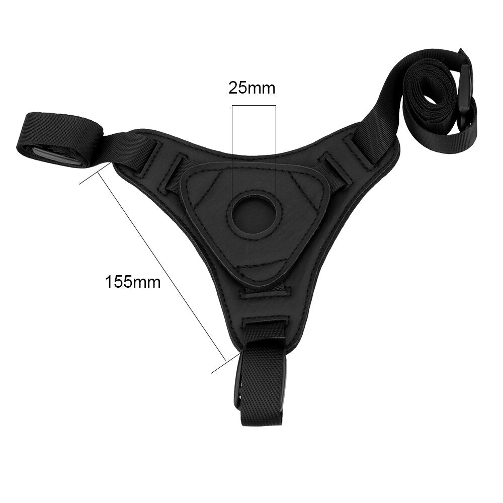 Strap On - Arnés | No Incluye Consolador | Negro | Ajustable | Nylon / Cuerina | CJS-AR-08