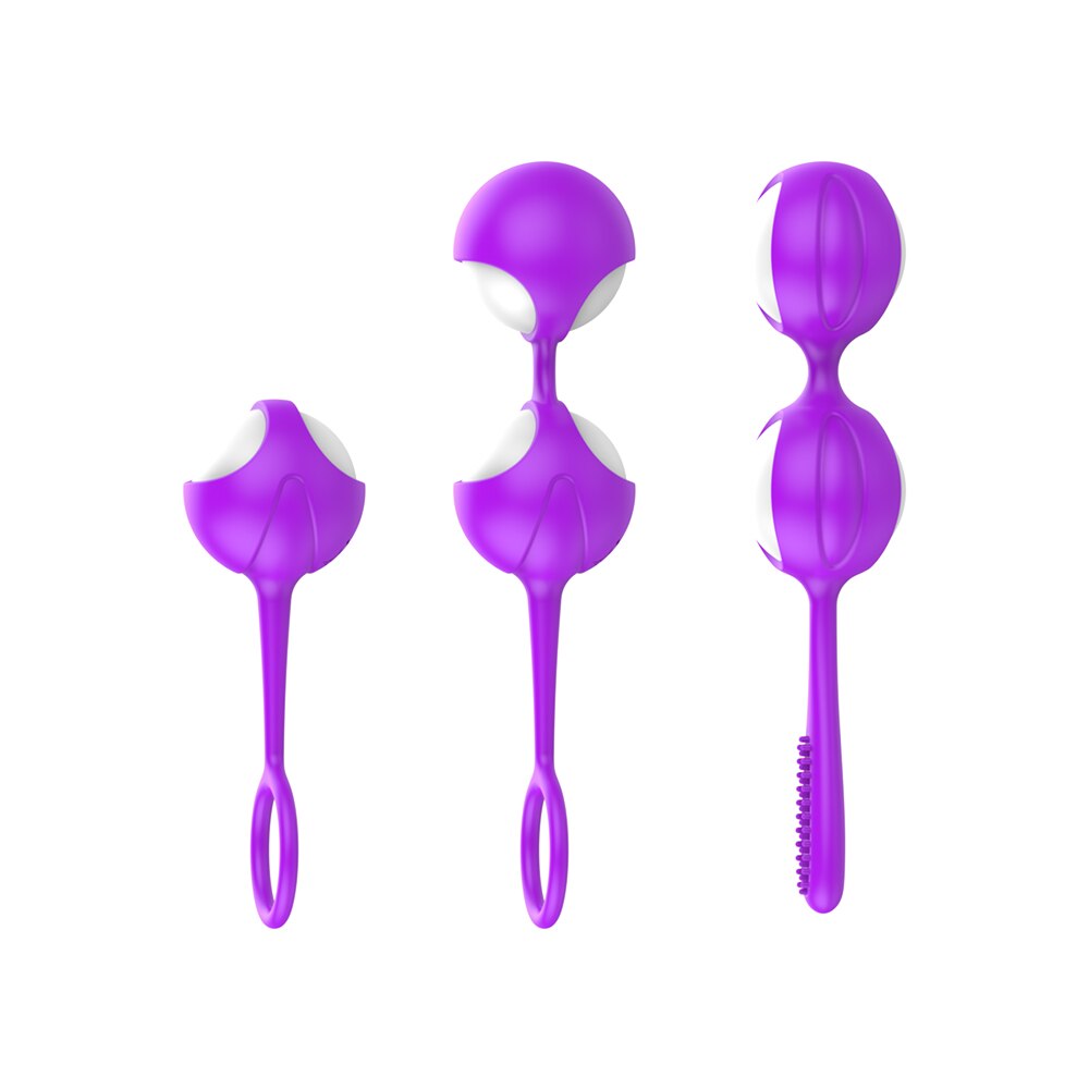 Ben Wa Balls - Bolas Vaginales | Principiante / Intermedio / Avanzado | Morado / Rosado / Rojo | Silicona - Flexible | CJS-BV-01