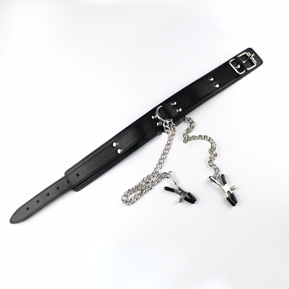 Collar de Sumisión con Prensas para Pezones | BDSM | 55cm | CJS-CB-01