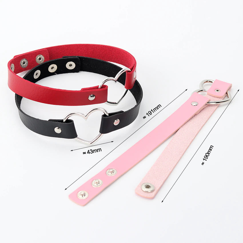 Collar de Sumisión | Negro / Rojo / Rosado | BDSM | 41cm / 2cm | CJS-CB-02