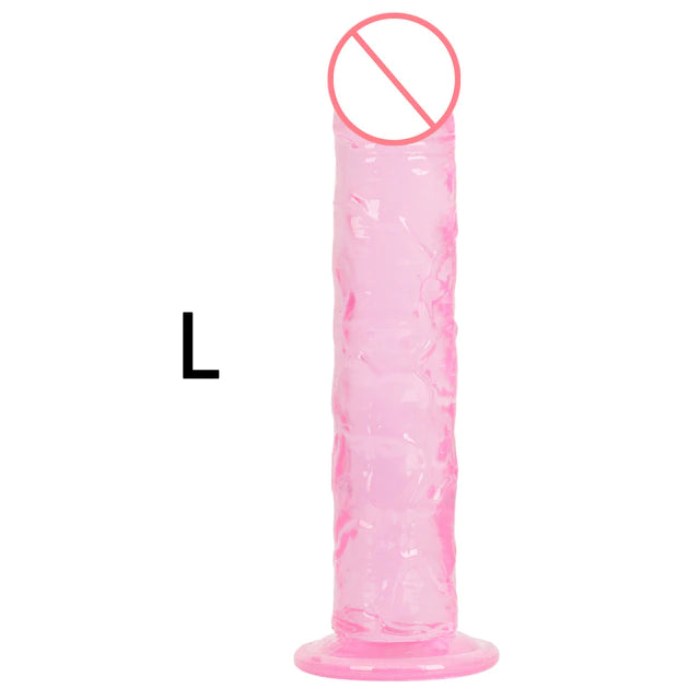 Dildo - Consolador | 22cm / 4cm | Transparente / Morado / Rosado | TPE - Flexible | CJS-CO-04