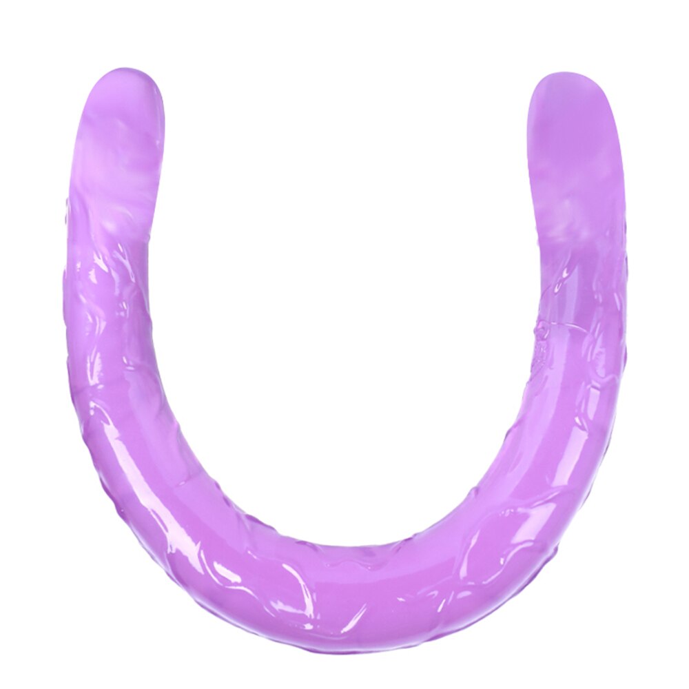 Dildo - Consolador | Doble Cabeza | 44cm / 3.4cm | Rosado / Morado | TPE - Flexible | CJS-CO-11